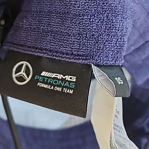 New w tags MERCEDES F-1 team LOGO KONNICHIWA BUCKLE HAT blue white OS - Picture 8 of 9